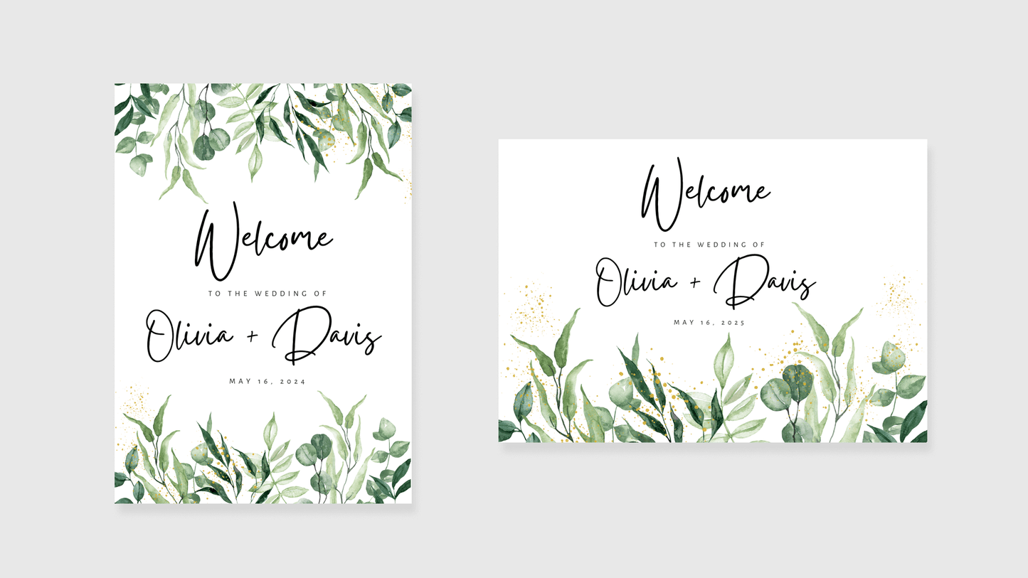 Wedding Welcome Sign: Modern Classic
