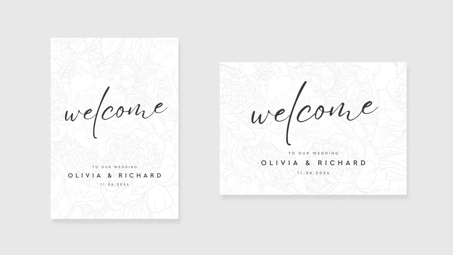 Wedding Welcome Sign: Modern Script