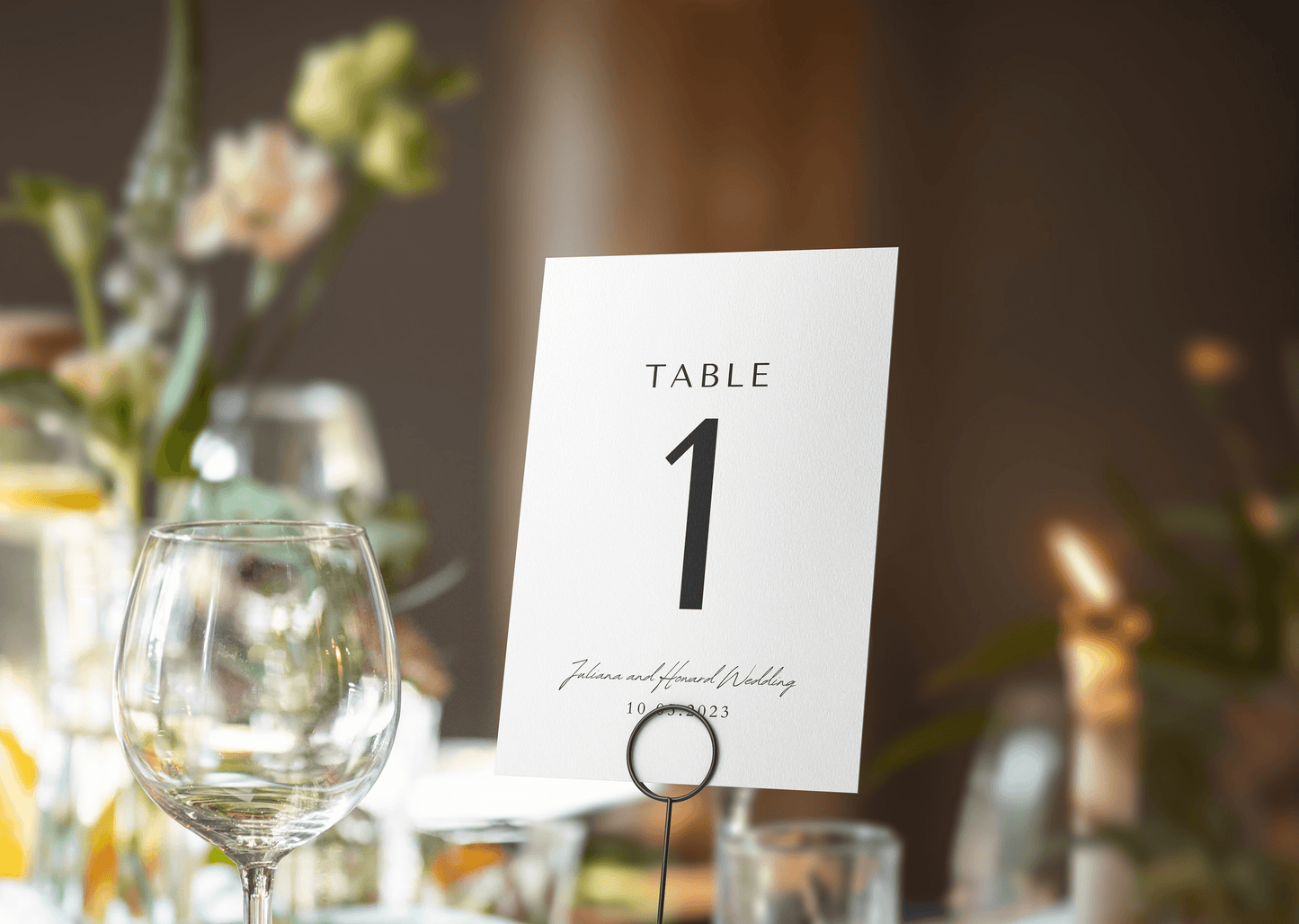 Wedding Table Numbers: Clean and Classic