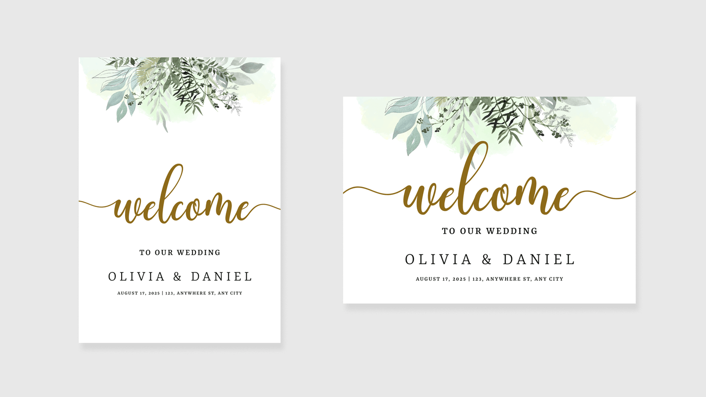 Wedding Welcome Sign: Whimsical Script