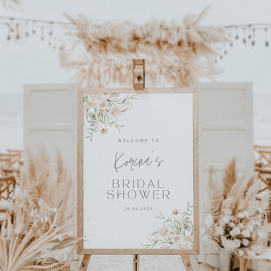 Wedding Welcome Sign: Floral Bridal Shower