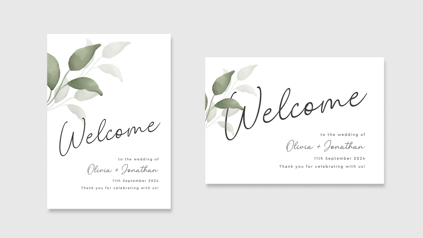 Wedding Welcome Sign: Classic Elegance