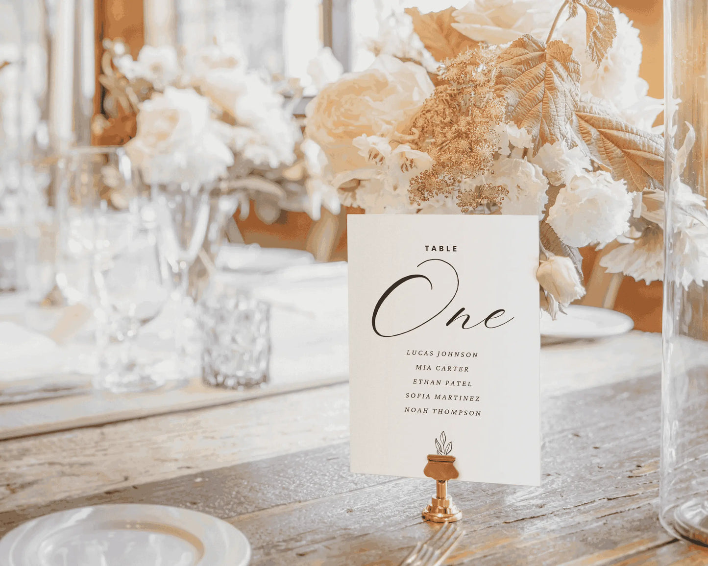 Wedding Table Numbers: Classical