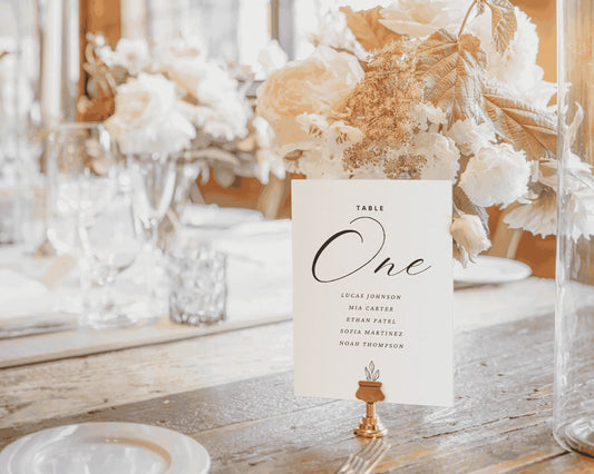 Wedding Table Numbers: Classical
