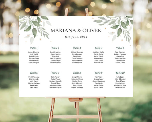 Wedding Table Planner: Greenery Foliage