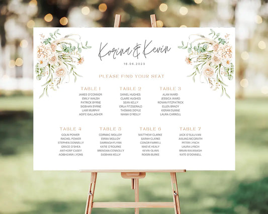Wedding Table Planner: Floral Watercolour