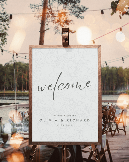Wedding Welcome Sign: Modern Script