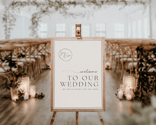 Wedding Welcome Sign: Playful Minimalist