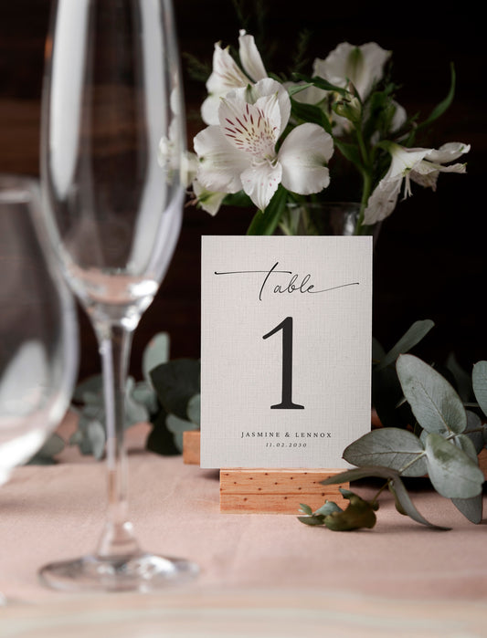 Wedding Table Numbers: Handwritten Script