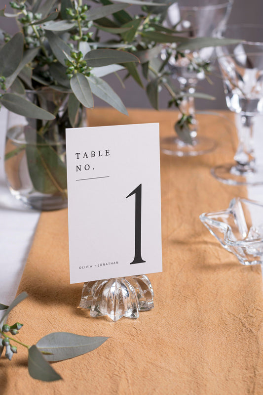 Wedding Table Numbers: Minimalist Elegance