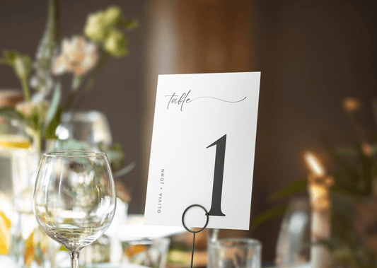 Wedding Table Numbers: Contemporary Classic